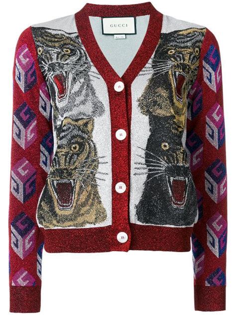 gucci cardigan donna lurex tiger|cardigan gucci donna.